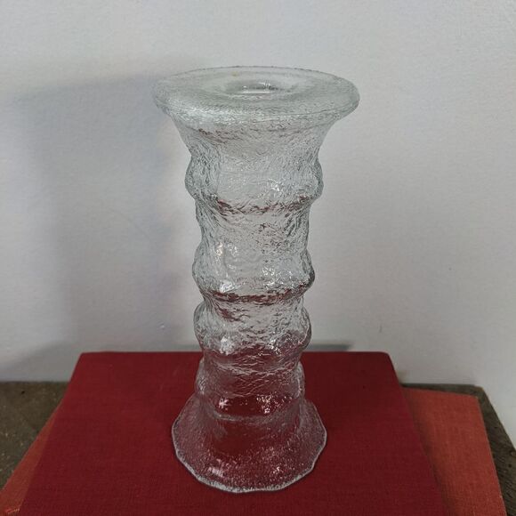 Vintage E.O. Brody usa flip vase candle holder textured glass. - Picture 1 of 5